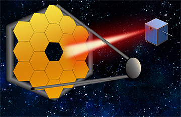 laser-rendering cube rendering artists on space telescope